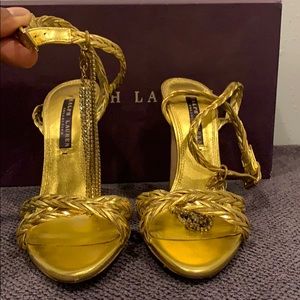 Ralph Lauren Abrianna Gold Metallic Shoes